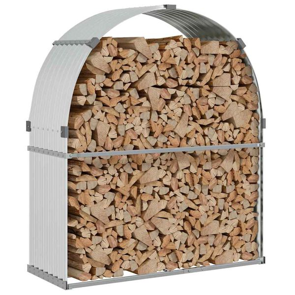 vidaXL Vedholder sølv 120x45x140 cm galvanisert stål