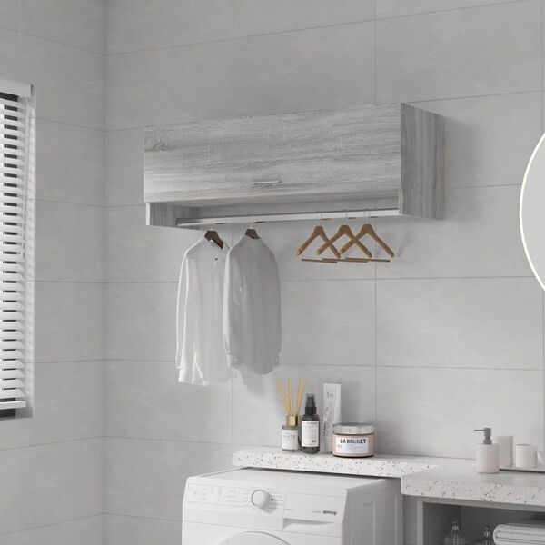 vidaXL Garderobe gr&aring; sonoma 100x32,5x35 cm konstruert tre