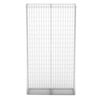 vidaXL Gabion hagevegg med glassteiner og LED-lampe 85x30x200 cm