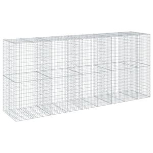 vidaXL Gabionkurv med deksel 450x100x200 cm galvanisert jern