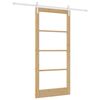 vidaXL Skyved&oslash;r ORKDAL Naturlig 93 x 202 cm Massivt furutre og glass