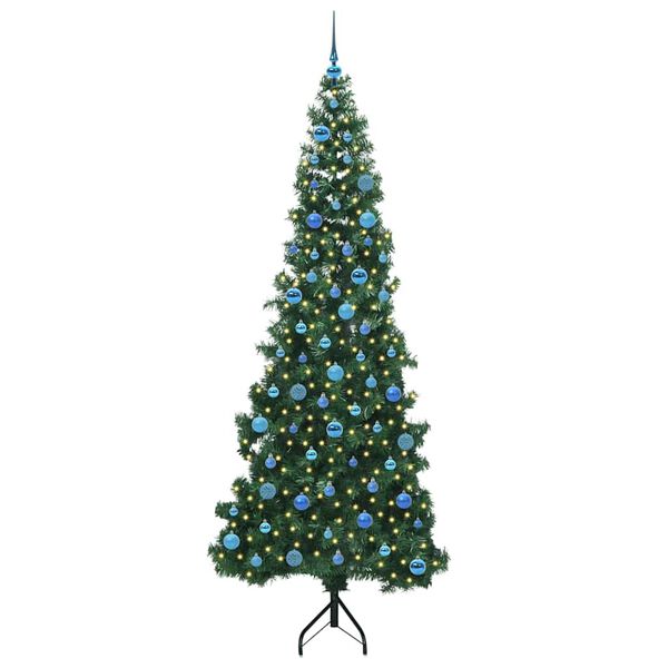 vidaXL Hj&oslash;rne Kunstig Jul Tre med 300 LED gr&oslash;nn 240 cm PVC og metall