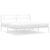 vidaXL Sengeramme i metall med hodegavl hvit 183x213 cm