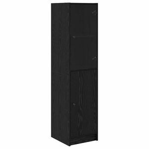vidaXL H&oslash;yskap Svart Eik 35 x 37 x 142 cm Konstruert tre