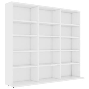 vidaXL CD-hylle hvit 100x23x89,5 cm konstruert tre