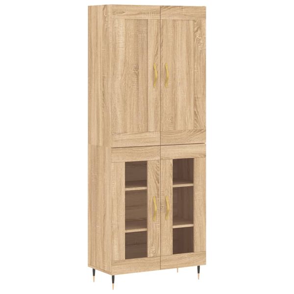 vidaXL Highboard sonoma eik 69,5x34x180 cm konstruert tre