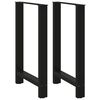 vidaXL Barbordben svart 2 stk 60x(90-91) cm st&aring;l