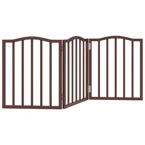 vidaXL Hundeport sammenleggbar 3 paneler brun eik 150 cm poppeltre