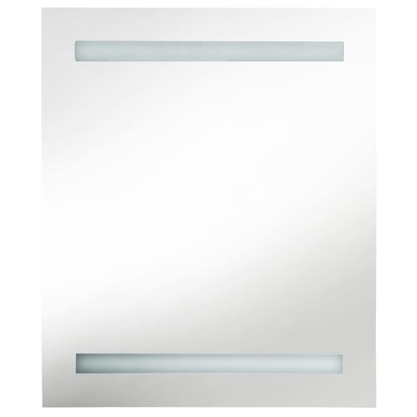 vidaXL LED-speilskap til bad blank hvit 50x14x60 cm