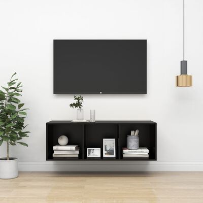 vidaXL Vegghengt TV-benk svart 37x37x107 cm sponplate