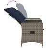 vidaXL Hagesofa med hvilestol 2-seter og bord grå polyrotting