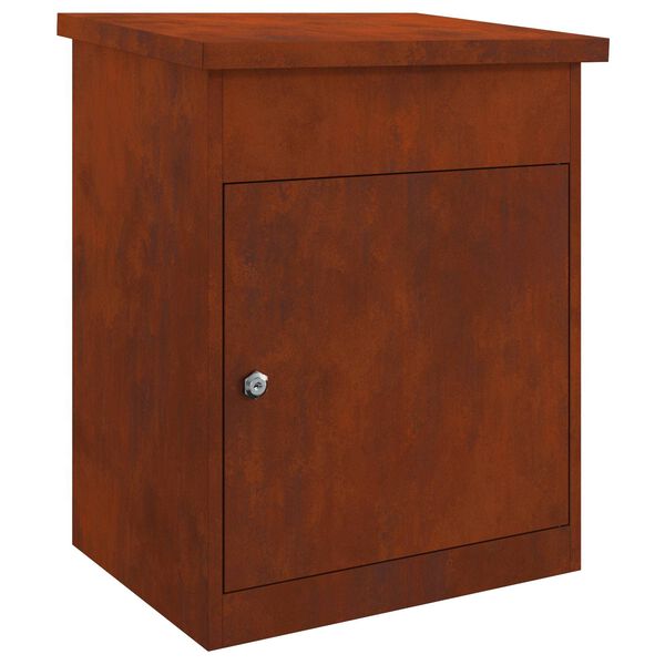 vidaXL Pakkeinnkast med lagring Rusten 47.5 x 38 x 59 cm Cortenst&aring;l