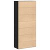 vidaXL Highboard Svart eik 80 x 35 x 180 cm Konstruert tre