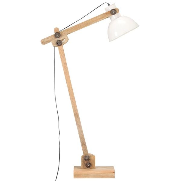 vidaXL Gulvlampe hvit heltre mango E27