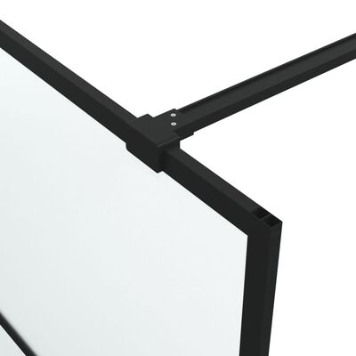 vidaXL Dusjvegg svart 115x195 cm frostet ESG-glass