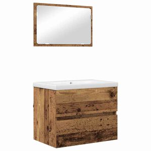 vidaXL Baderomsinnredningssett 3 stk. Gamle tre 60 x 38,5 x 45 cm