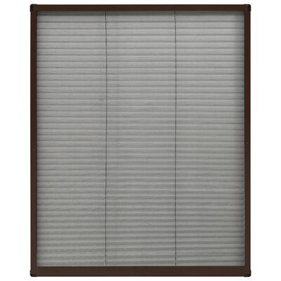vidaXL Plissert insektskjerm for vindu aluminium brun 60x80 cm