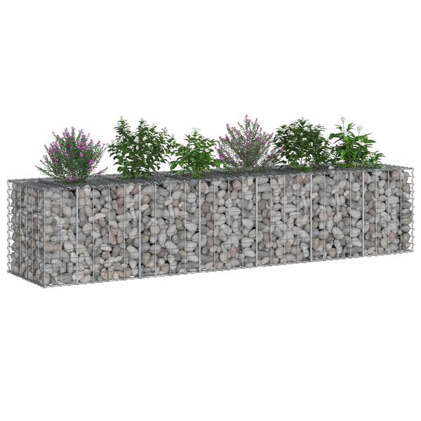 vidaXL Gabion hevet seng 2 pcs s&oslash;lv 260 x 60 x 55 cm Galvanisert St&aring;l