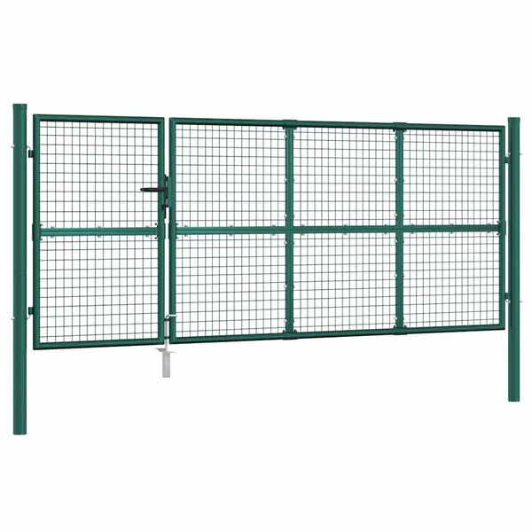 vidaXL Hageport med netting gr&oslash;nn 350x125 cm galvanisert st&aring;l