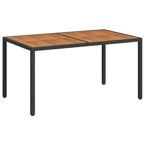 vidaXL Hagebord 150x90x75 cm polyrotting og akasietre svart