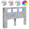 vidaXL Sengegavl med LED betonggr&aring; 140x18,5x103,5 cm konstruert tre
