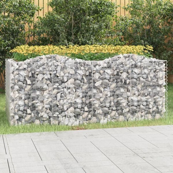 vidaXL Buet gabion h&oslash;ybed 200x100x100 cm galvanisert jern