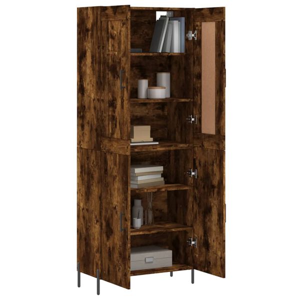 vidaXL Highboard r&oslash;kt eik 69,5x34x180 cm konstruert tre