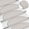 vidaXL Selvklebende trappematter sisal 30 stk 65x21x4 cm platina