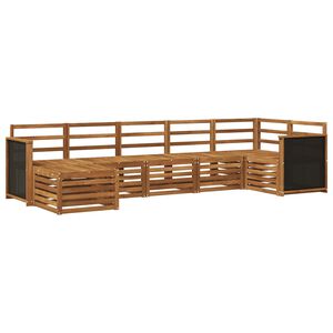 vidaXL Utend&oslash;rs sofa-sett 6 stk. Naturlig Solid akasietre