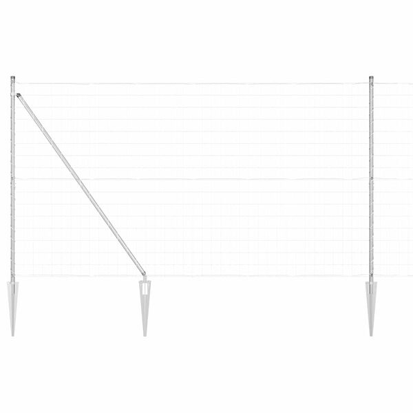 vidaXL Gjerde med stolpe s&oslash;lv 1,5 x 10 m St&aring;l
