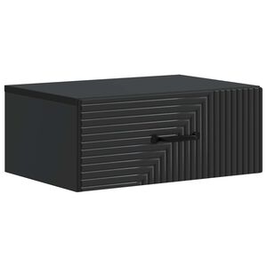 vidaXL Vegghengt Nattbord Svart 49 x 34,5 x 20 cm Konstruert tre