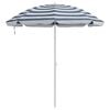 vidaXL Strandparasol Bl&aring; og hvit 206 x 206 x 212 cm