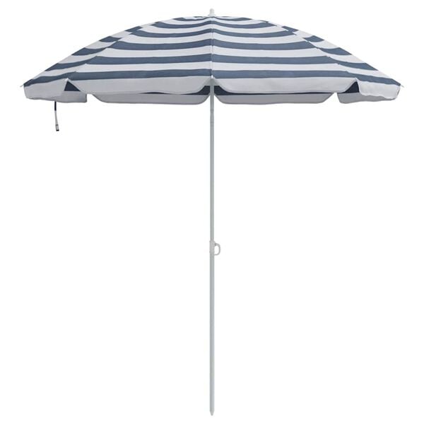 vidaXL Strandparasol Bl&aring; og hvit 206 x 206 x 212 cm