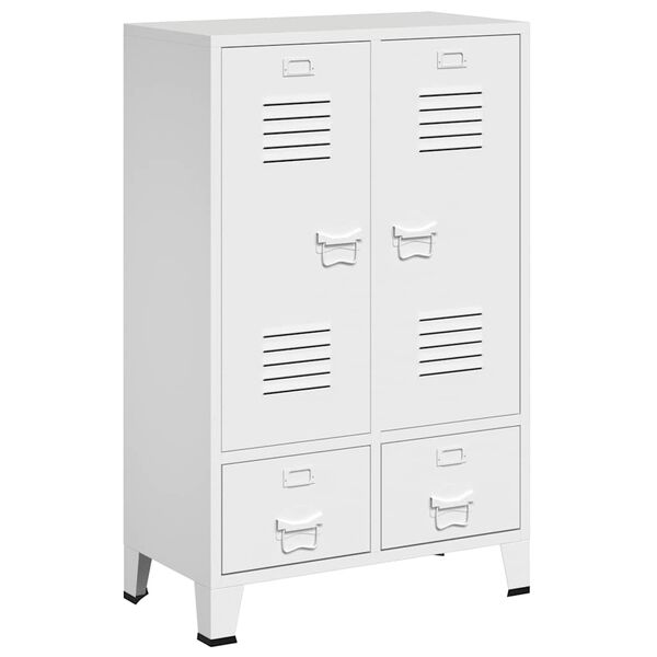 vidaXL Garderobe industriell stil hvit 67x35x107 cm st&aring;l