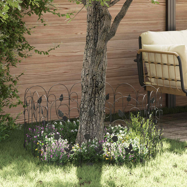 vidaXL Hage Hegning Espalier Svart 307 x 54,5 x 0,3 cm