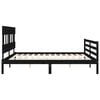 vidaXL Sengeramme med hodegavl svart 200x200 cm heltre