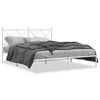 vidaXL Sengeramme i metall med sengegavl hvit 150x200 cm