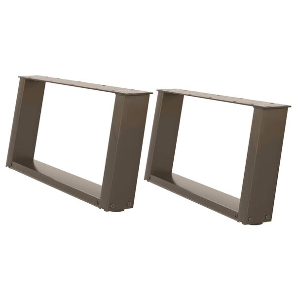 vidaXL Salongbordben U-formet 2 stk naturstål 60 x (30-31) cm stål