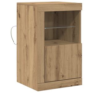 vidaXL LED sideboard 41 x 37 x 67 cm Konstruert tre Artisan Eik