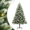vidaXL Kunstig Hengslet Juletre med Flocket Sn&oslash; 300 LED-lys Varmhvit