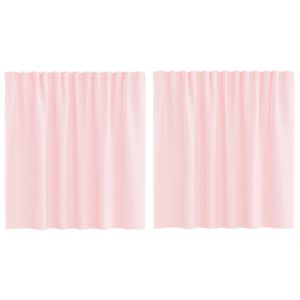 vidaXL Voilegardiner med hemper 2 stk lyserosa 140x140 cm