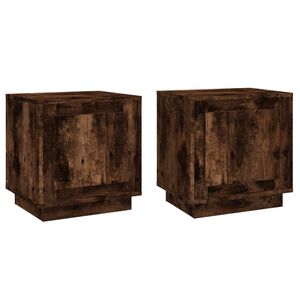 vidaXL Nattbord 2 stk r&oslash;kt eik 44x35x45 cm konstruert tre