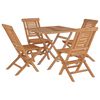 vidaXL Hagespisegruppe 5 deler heltre teak