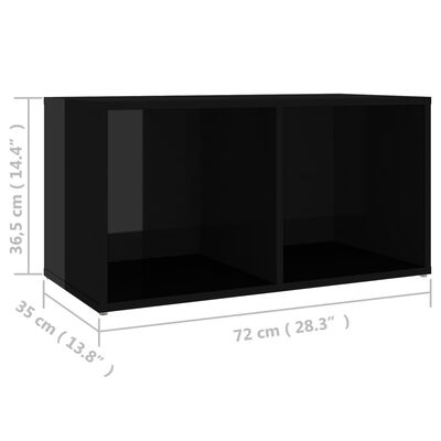vidaXL TV-benksett 3 deler høyglans svart sponplate