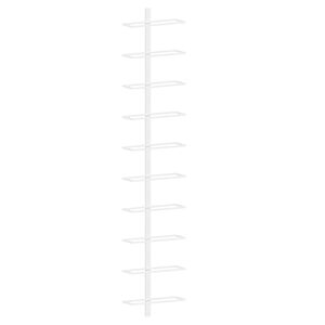 vidaXL Veggmontert vinstativ for 10 flasker hvit metall