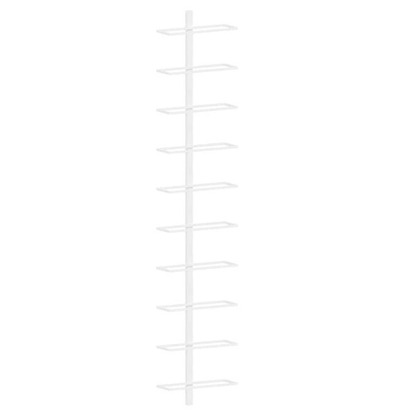 vidaXL Veggmontert vinstativ for 10 flasker hvit metall