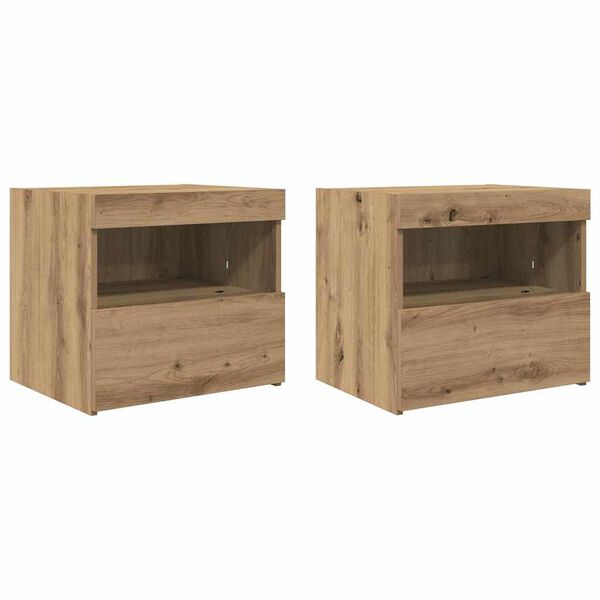 vidaXL Nattbordskap 2 pcs Artisan Eik 50 x 40 x 45 cm Konstruert tre