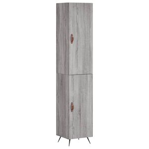 vidaXL Highboard gr&aring; sonoma 34,5x34x180 cm konstruert tre