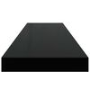 vidaXL Flytende vegghyller 4 stk h&oslash;yglans svart 90x23,5x3,8 cm MDF