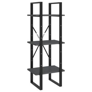 vidaXL Bokhylle 3 niv&aring;er gr&aring; 40x30x105 cm heltre furu